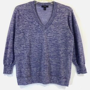 J.Crew marled linen v-neck sweater
